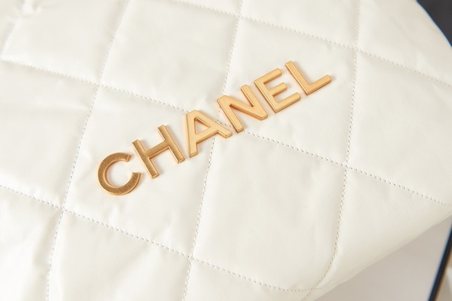 Chanel SHOPPING BAG Calfskin & Gold-Tone Meta AS3261 white