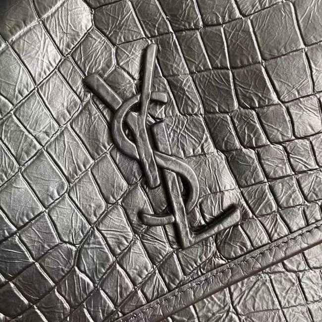 YSL NIKI MEDIUM IN CROCODILE-EMBOSSED LEATHER 498894 black