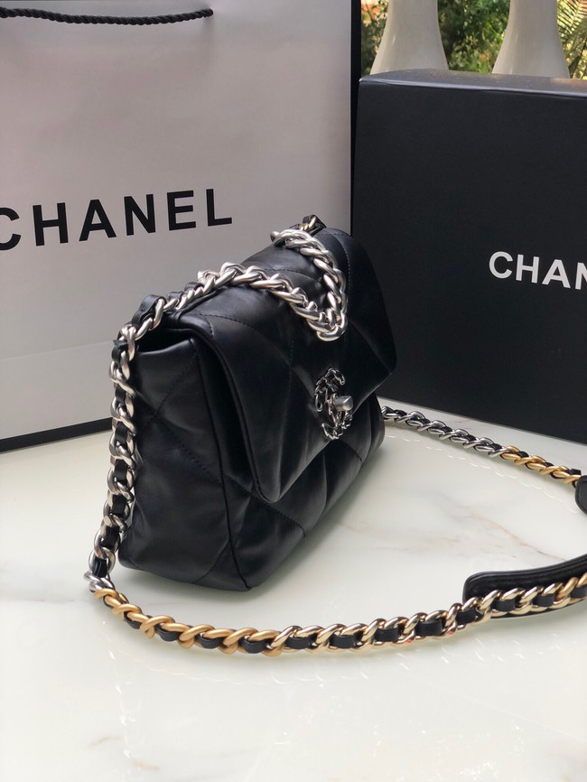 CHANEL Lambskin 19 Flap Bag AS1160 black