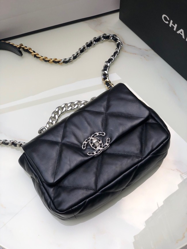 CHANEL Lambskin 19 Flap Bag AS1160 black