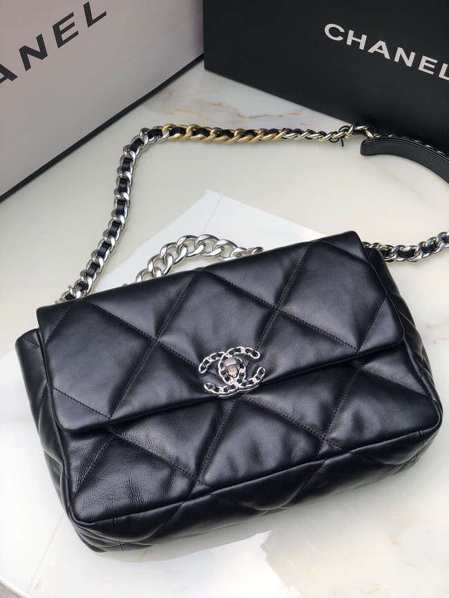 CHANEL Lambskin 19 Flap Bag AS1161 black