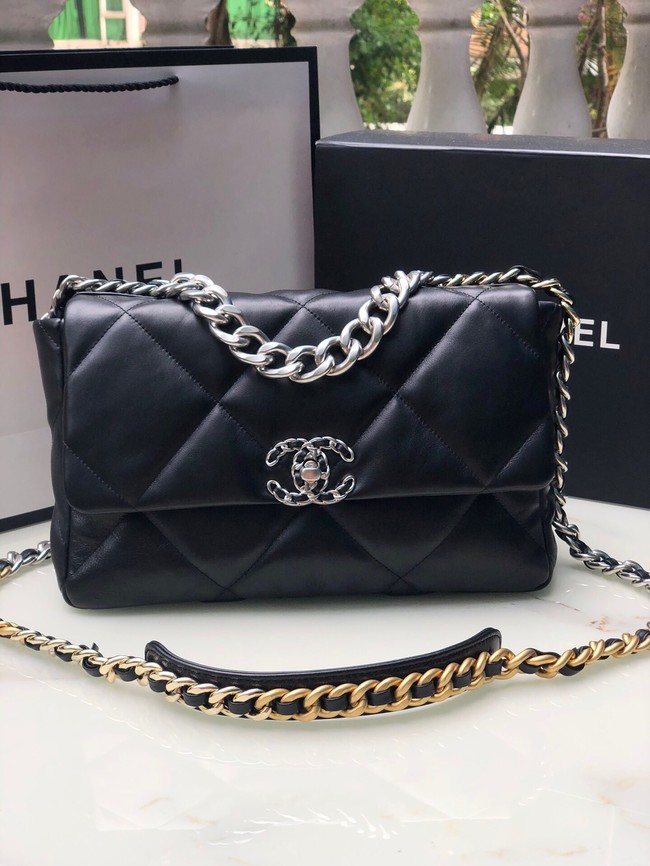 CHANEL Lambskin 19 Flap Bag AS1161 black