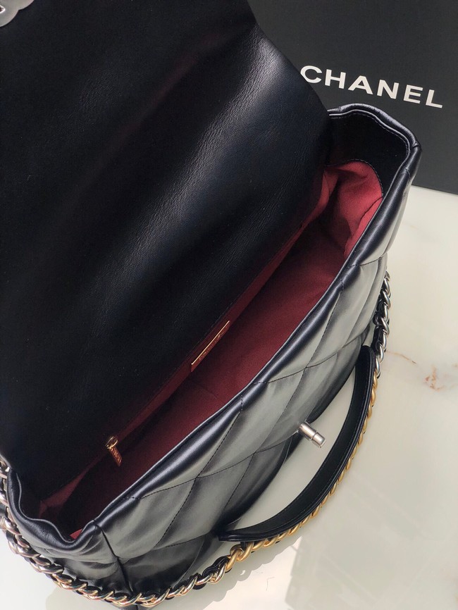 CHANEL Lambskin 19 Flap Bag AS1162 black