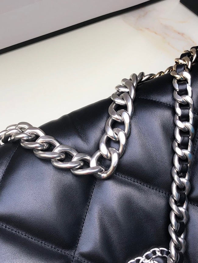 CHANEL Lambskin 19 Flap Bag AS1162 black