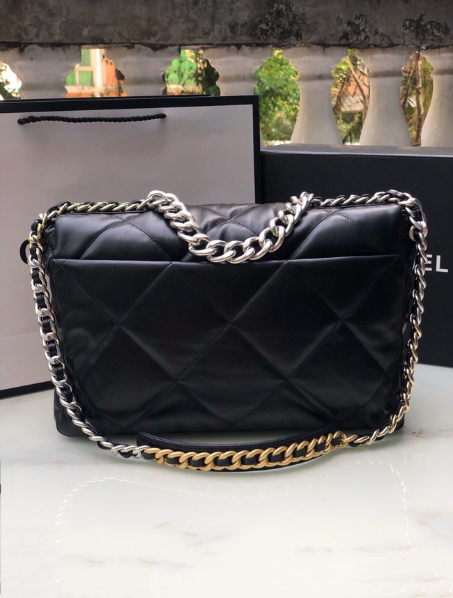 CHANEL Lambskin 19 Flap Bag AS1162 black