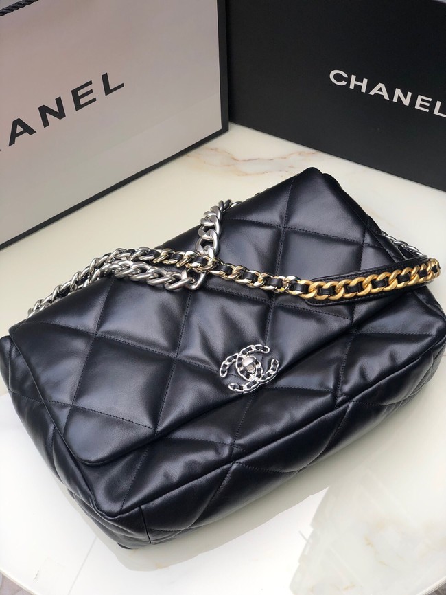 CHANEL Lambskin 19 Flap Bag AS1162 black