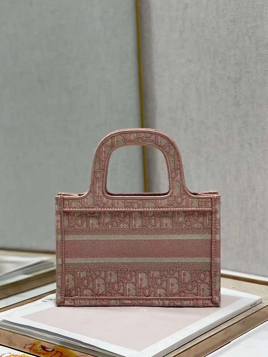 DIOR BOOK mini TOTE Embroidery C1783-2 pink