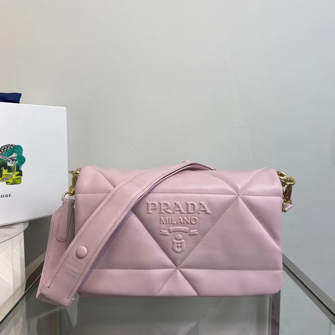 Prada Padded nappa leather shoulder bag 1BD306 pink