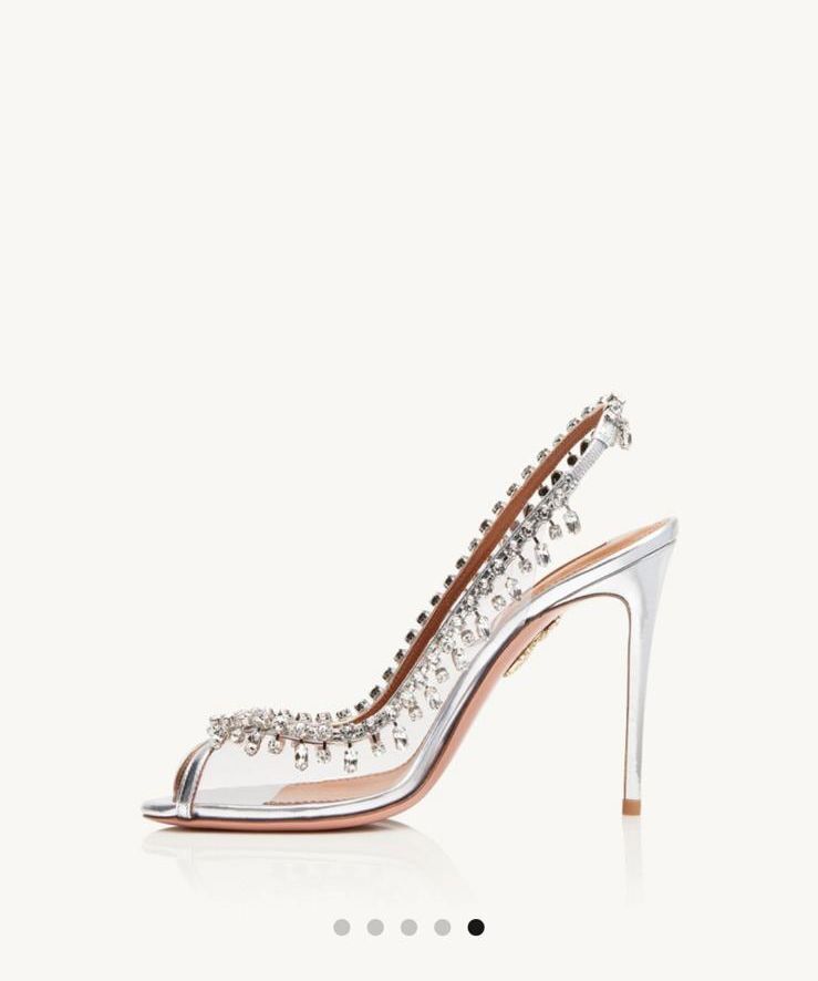 Aquazzura Temptation Crystal Sandal Shoes A105 White