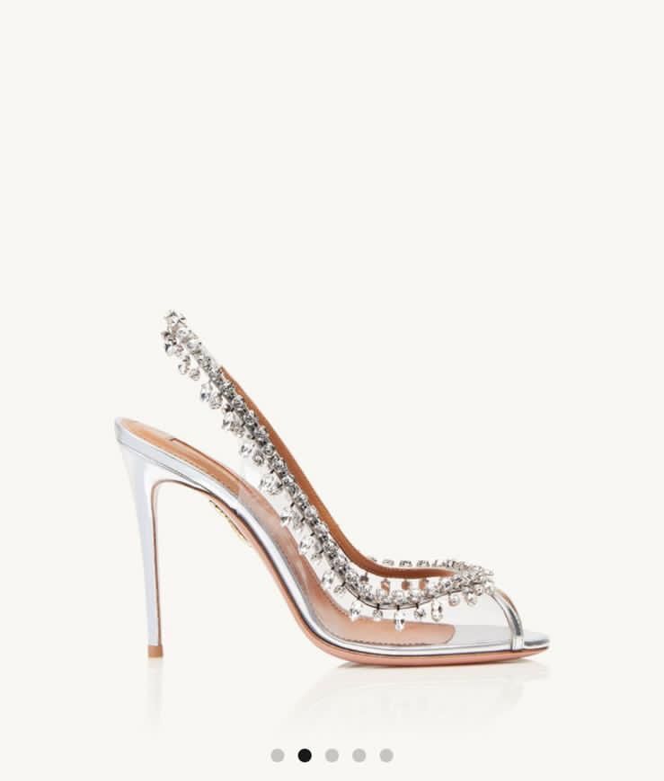 Aquazzura Temptation Crystal Sandal Shoes A105 White