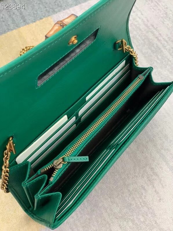 Gucci Diana chain wallet with bamboo 658243 green