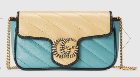 Gucci Online Exclusive GG Marmont mini bag 574969 light blue