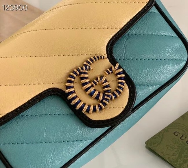 Gucci Online Exclusive GG Marmont mini bag 574969  light blue