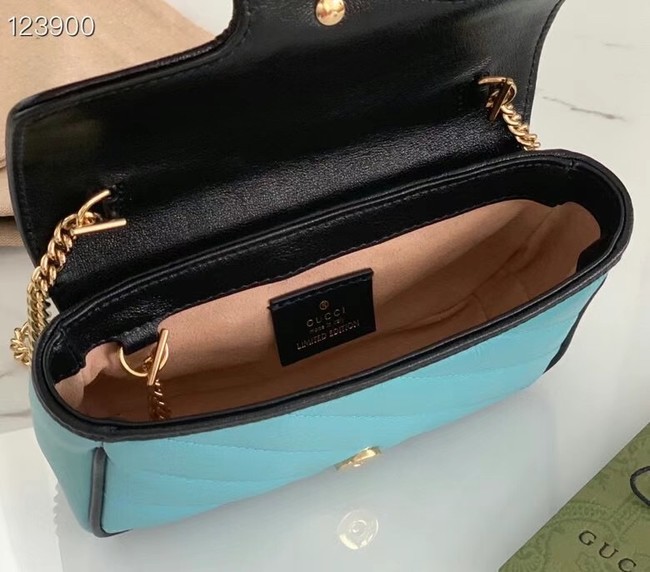 Gucci Online Exclusive GG Marmont mini bag 574969  light blue