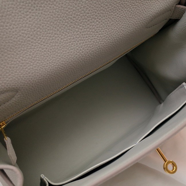 Hermes Kelly Shoulder Bag Original TOGO Leather KY3255 Pearl grey