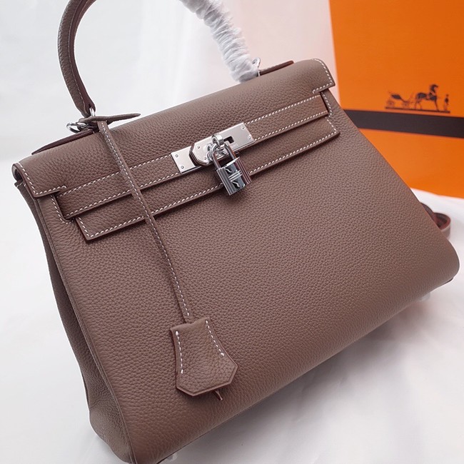 Hermes Kelly Shoulder Bag Original TOGO Leather KY3255 gray