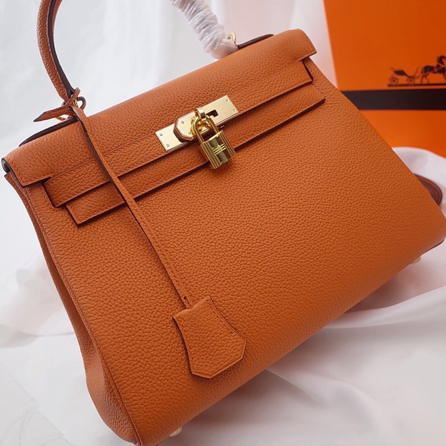 Hermes Kelly Shoulder Bag Original TOGO Leather KY3255 orange