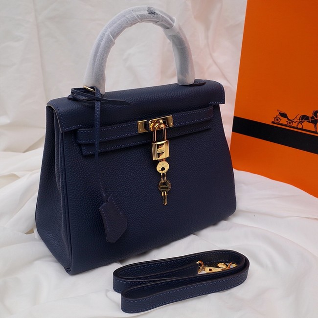 Hermes Kelly Shoulder Bag Original TOGO Leather KY3255 royal blue