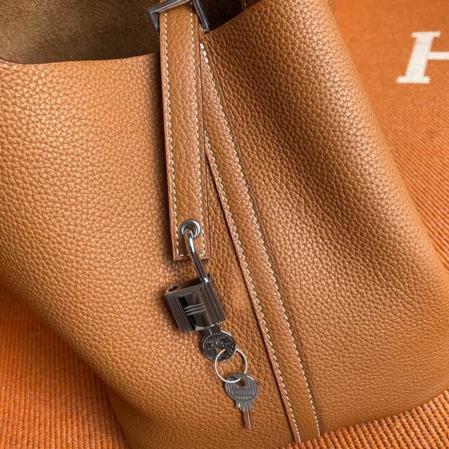 Hermes Picotin Lock Bags Original togo Leather PL3388 brown