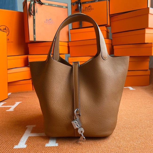 Hermes Picotin Lock Bags Original togo Leather PL3388 brown