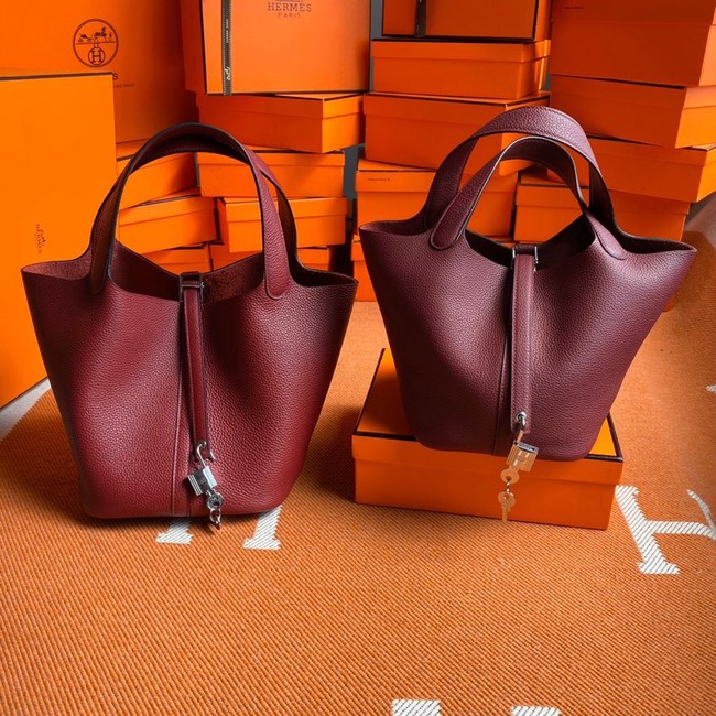 Hermes Picotin Lock Bags Original togo Leather PL3388 claret