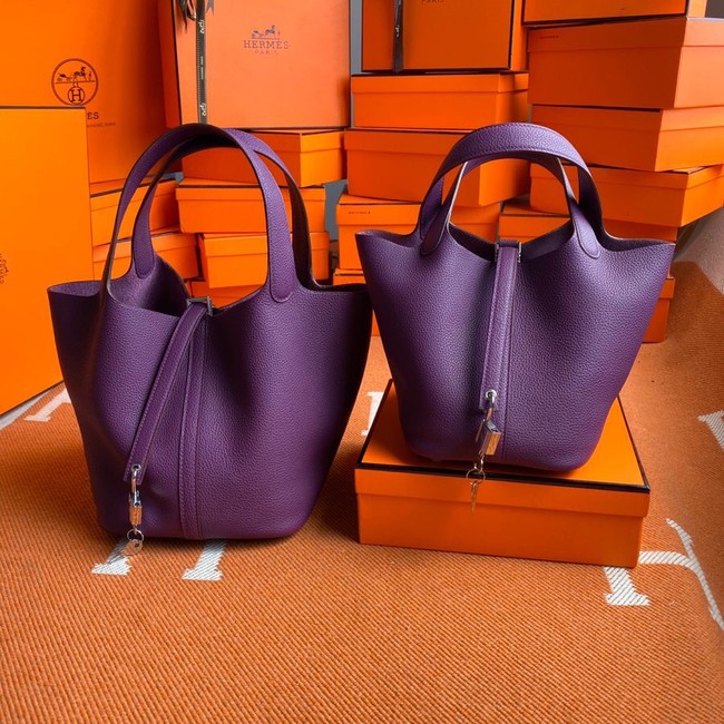 Hermes Picotin Lock Bags Original togo Leather PL3388 purple