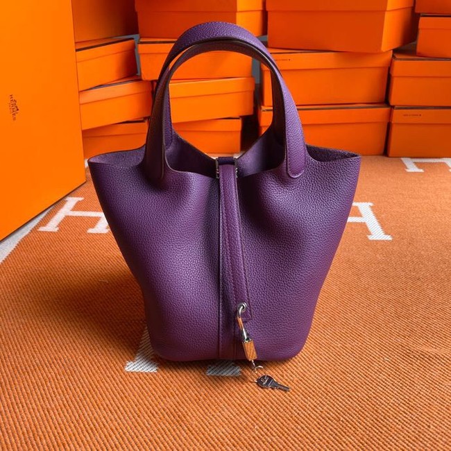 Hermes Picotin Lock Bags Original togo Leather PL3388 purple