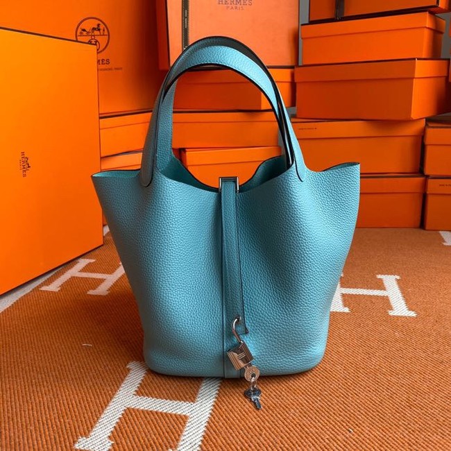 Hermes Picotin Lock Bags Original togo Leather PL3388 sky blue