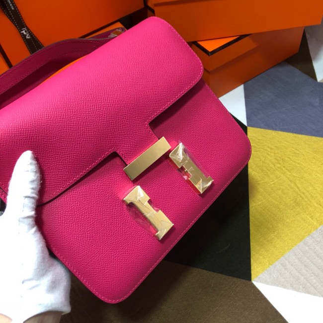 Hermes Original Espom Leather Constance Bag 5333 Purplish red