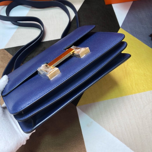 Hermes Original Espom Leather Constance Bag 5333 Sapphire blue