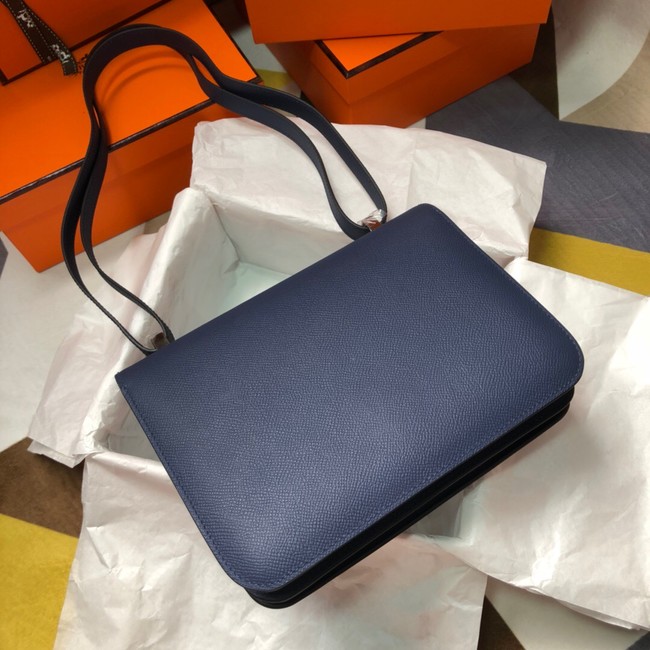 Hermes Original Espom Leather Constance Bag 5333 Sapphire blue