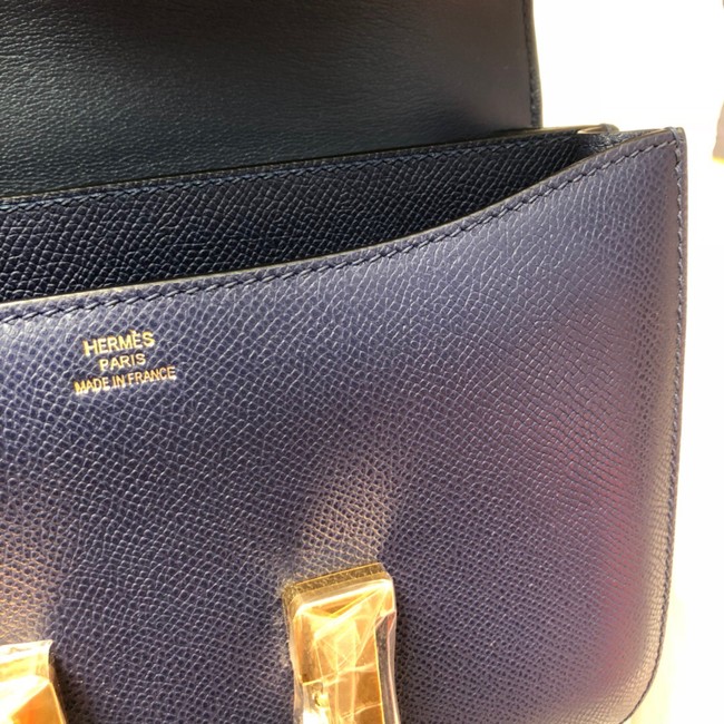 Hermes Original Espom Leather Constance Bag 5333 Sapphire blue