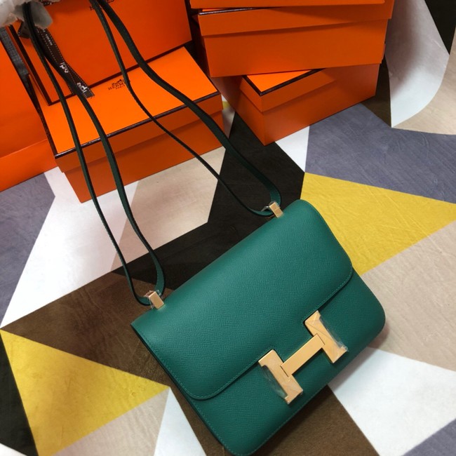 Hermes Original Espom Leather Constance Bag 5333 blackish green