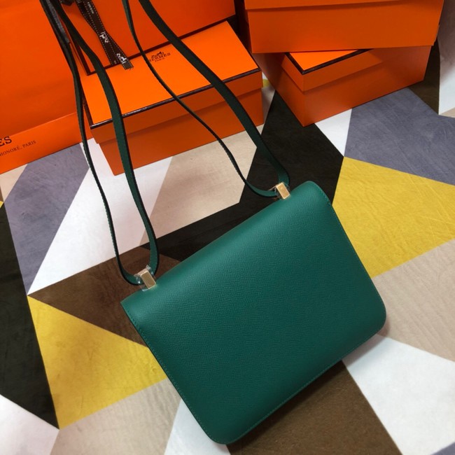 Hermes Original Espom Leather Constance Bag 5333 blackish green