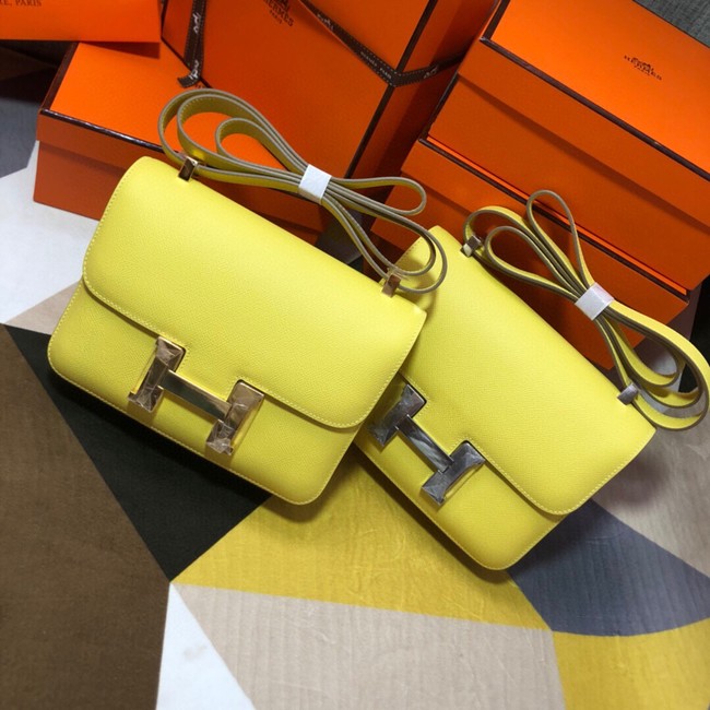 Hermes Original Espom Leather Constance Bag 5333 lemon