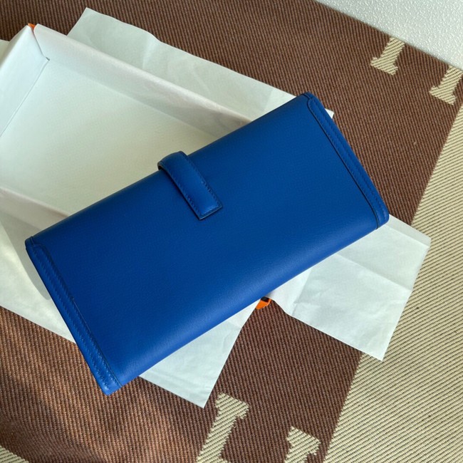 Hermes Original jige swift Leather Clutch 37088 Electro optic blue