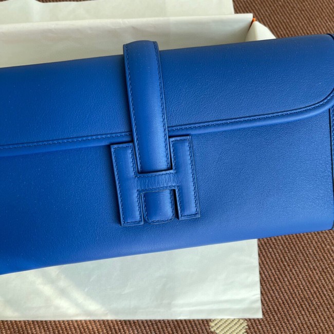 Hermes Original jige swift Leather Clutch 37088 Electro optic blue