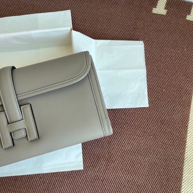 Hermes Original jige swift Leather Clutch 37088 gray