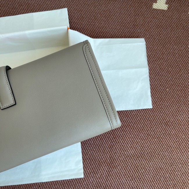 Hermes Original jige swift Leather Clutch 37088 gray