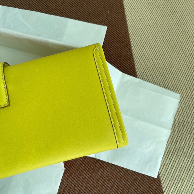 Hermes Original jige swift Leather Clutch 37088 lemon