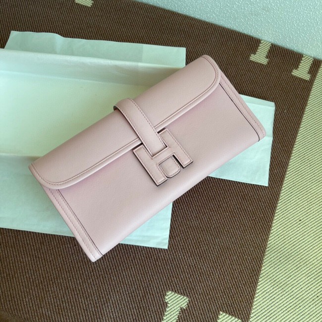 Hermes Original jige swift Leather Clutch 37088 light pink