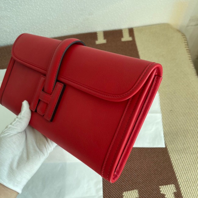 Hermes Original jige swift Leather Clutch 37088 red