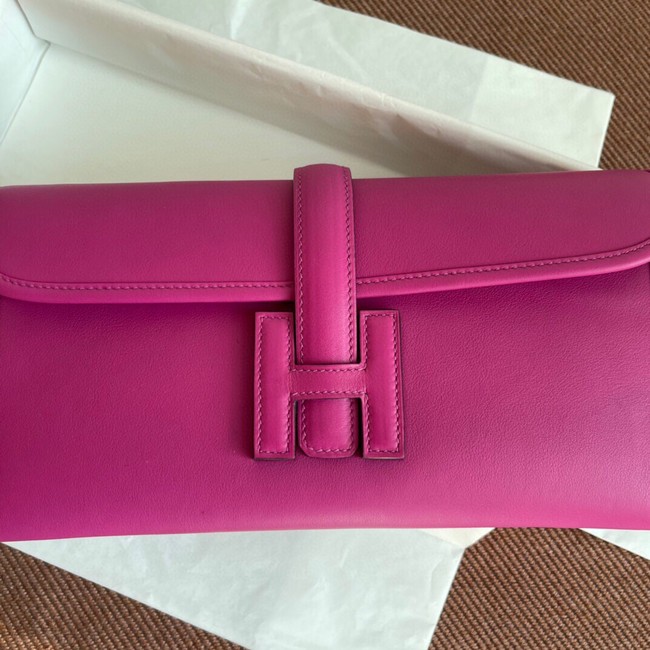 Hermes Original jige swift Leather Clutch 37088 rose