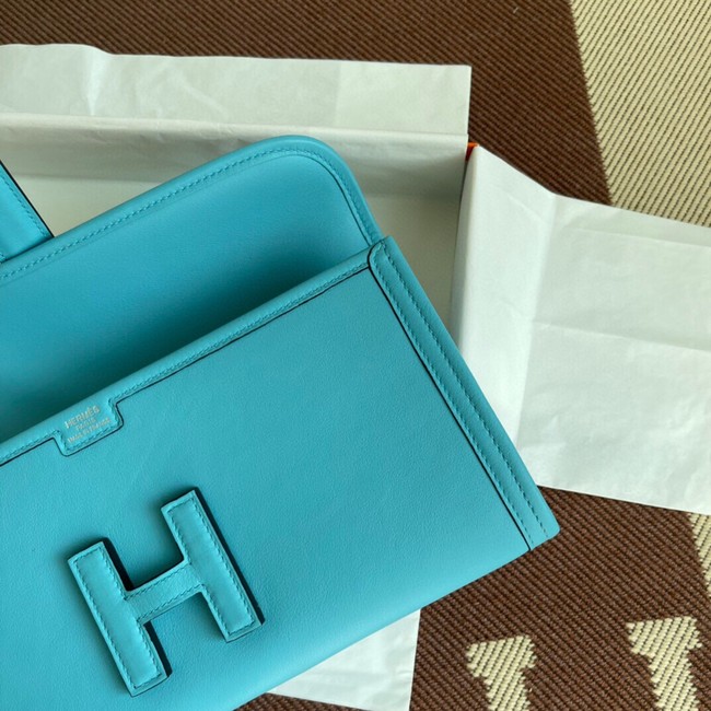 Hermes Original jige swift Leather Clutch 37088 sky blue