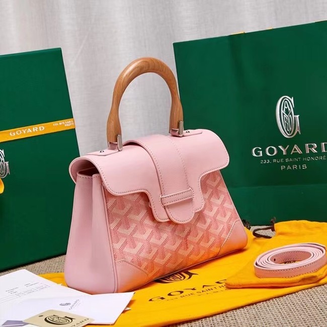 Goyard Calfskin Leather saigon mini Tote Bag 9955 Pink