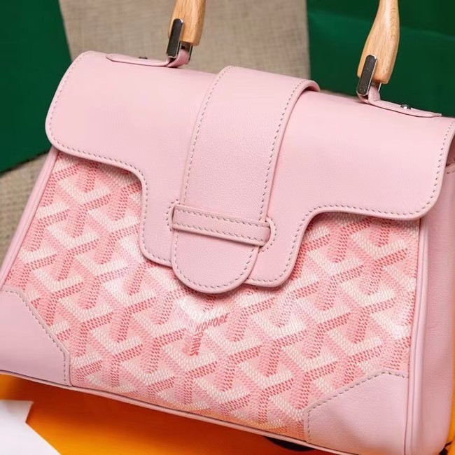 Goyard Calfskin Leather saigon mini Tote Bag 9955 Pink