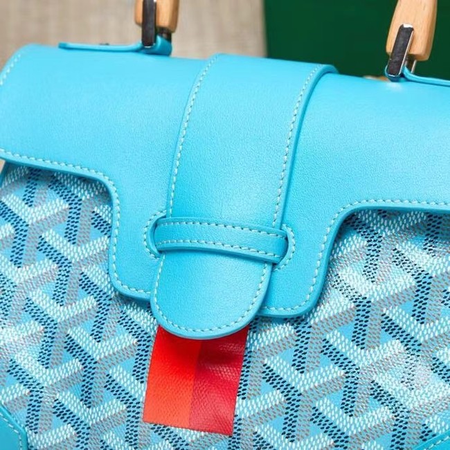 Goyard Calfskin Leather saigon mini Tote Bag 9955 light blue