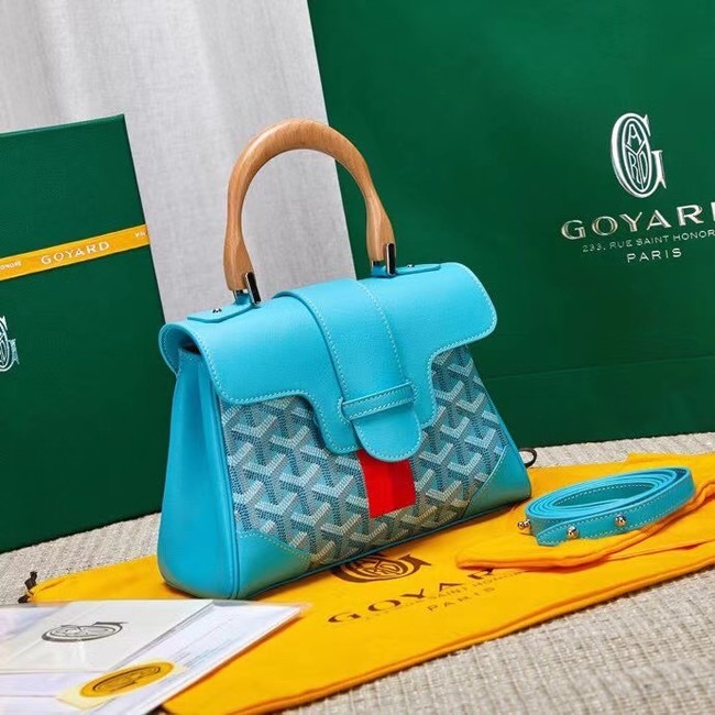 Goyard Calfskin Leather saigon mini Tote Bag 9955 light blue