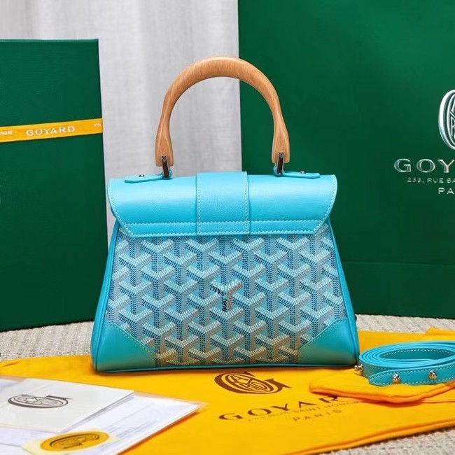 Goyard Calfskin Leather saigon mini Tote Bag 9955 light blue