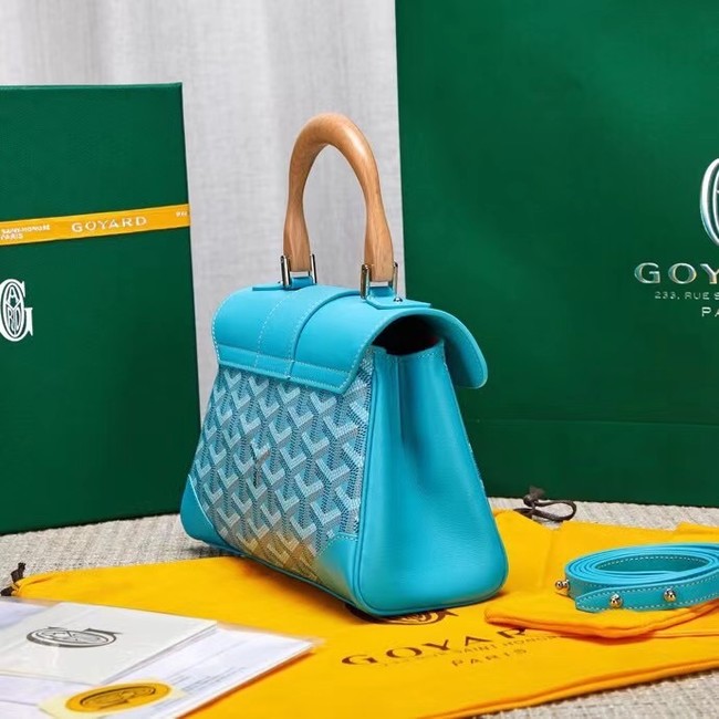 Goyard Calfskin Leather saigon mini Tote Bag 9955 light blue